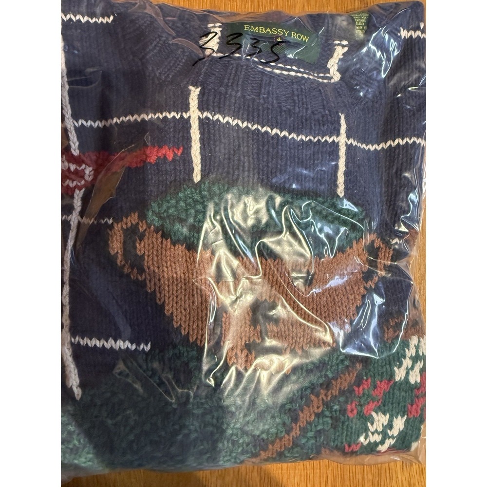 Vtg‎ Embassy Row GolfBear Knit Sweater Size XL Linen Cotton Blend Preppy RARE - Picture 7 of 7